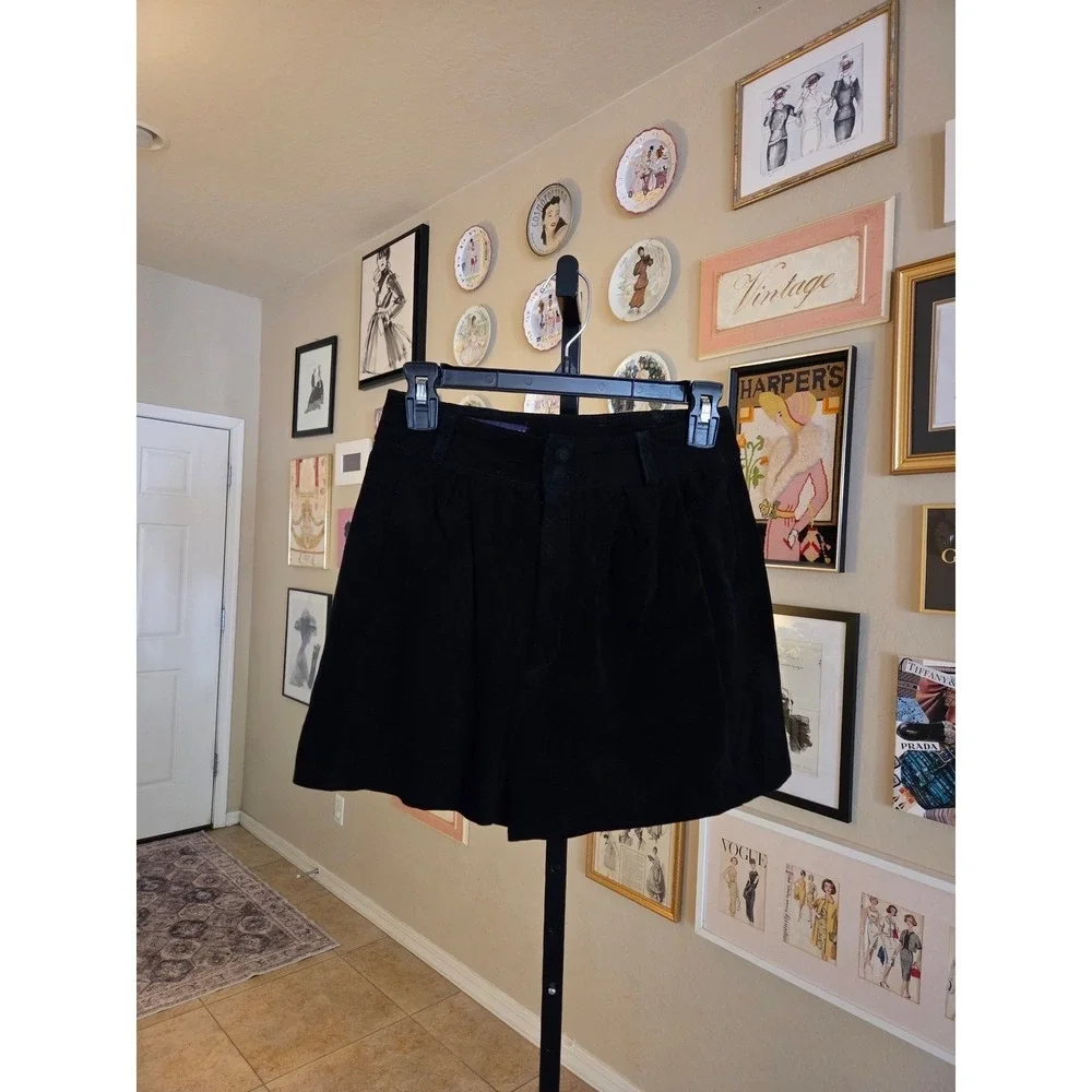 Vintage‎ 80s Black Suede High Waist Shorts Women's